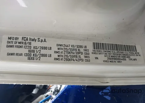 2017 Ram Promaster City Tradesman Slt из США, поврежденный, VIN ZFBERFBB0H6D44956